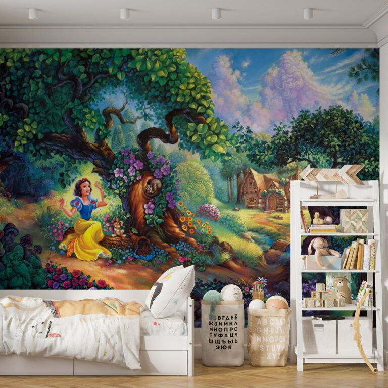 Dečija foto tapeta Snežana i sedam patuljaka crtani motiv