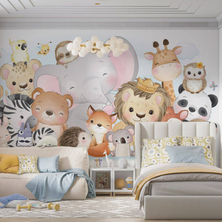 Dečija foto tapeta družina iz džungle