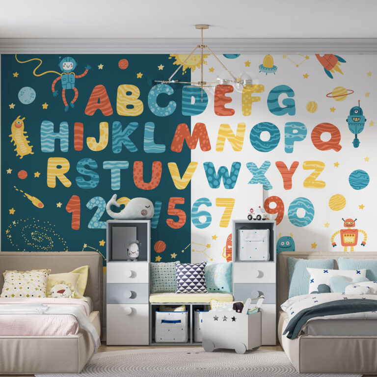 Dečija foto tapeta abeceda edukativni motiv