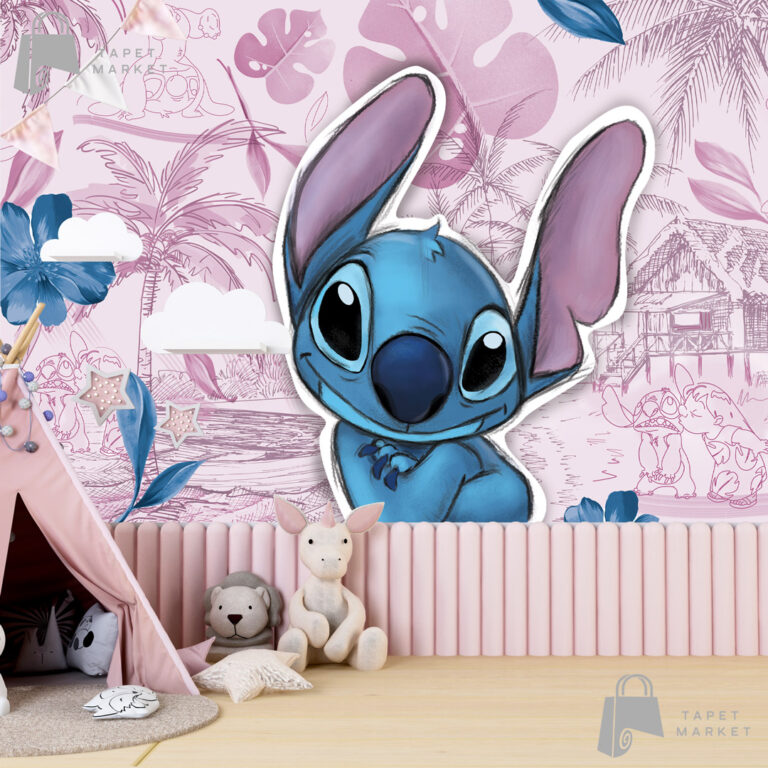 Foto tapeta Stitch za dečiju sobu – crtani dizajn