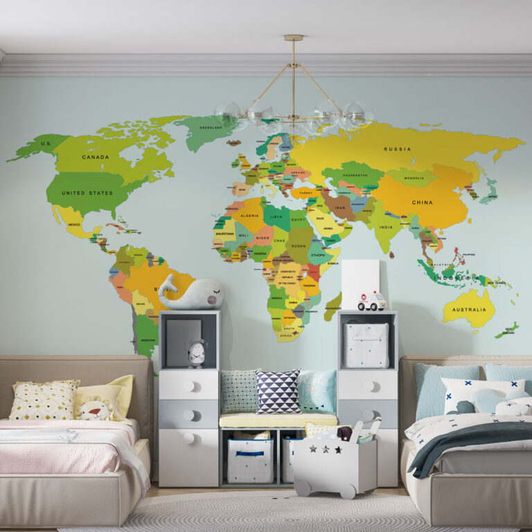 Foto tapeta karta sveta edukativna