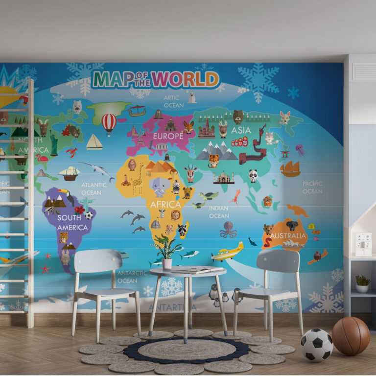 Foto tapeta karta sveta za zid