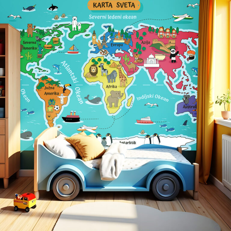 Foto tapeta karta sveta edukativni dizajn