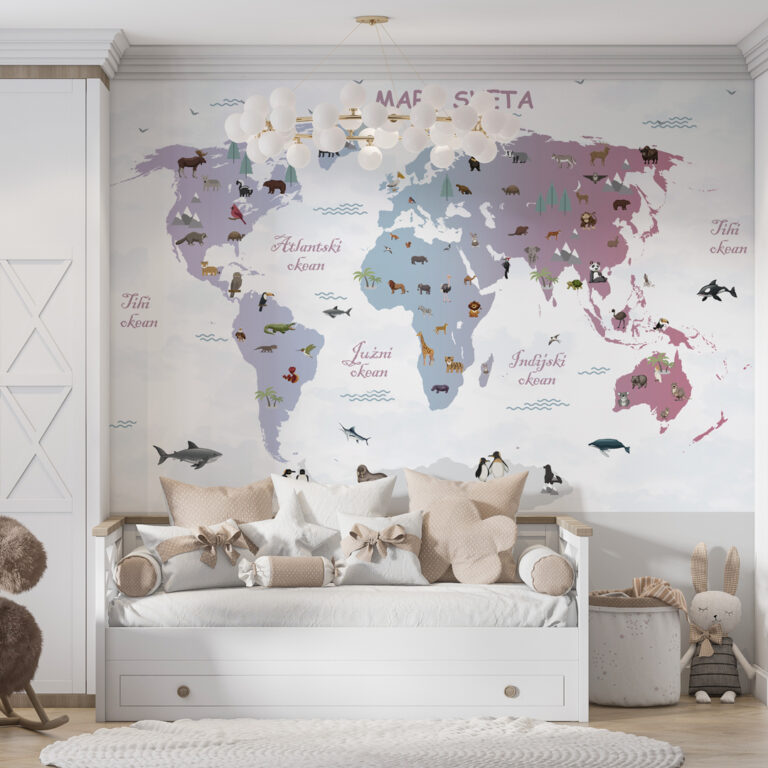Foto tapeta karta sveta zidna dekoracija