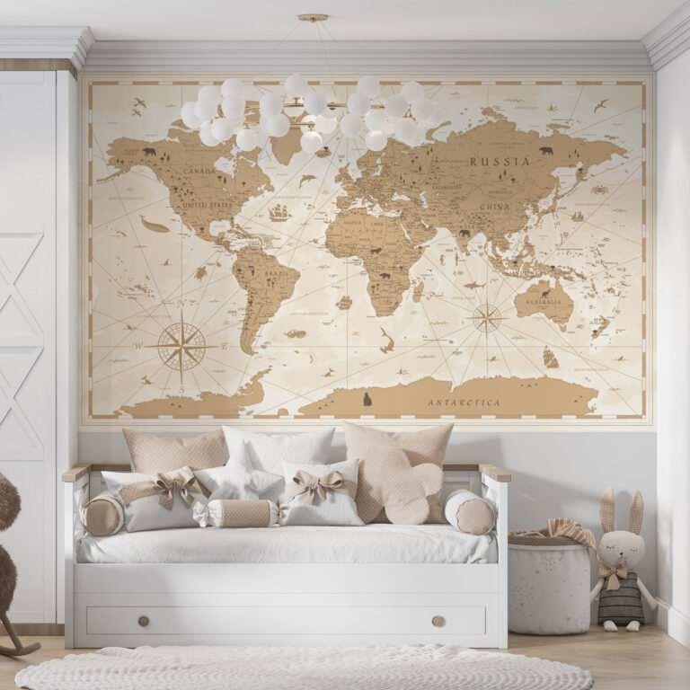 Foto tapeta karta sveta – mapa sveta za zid