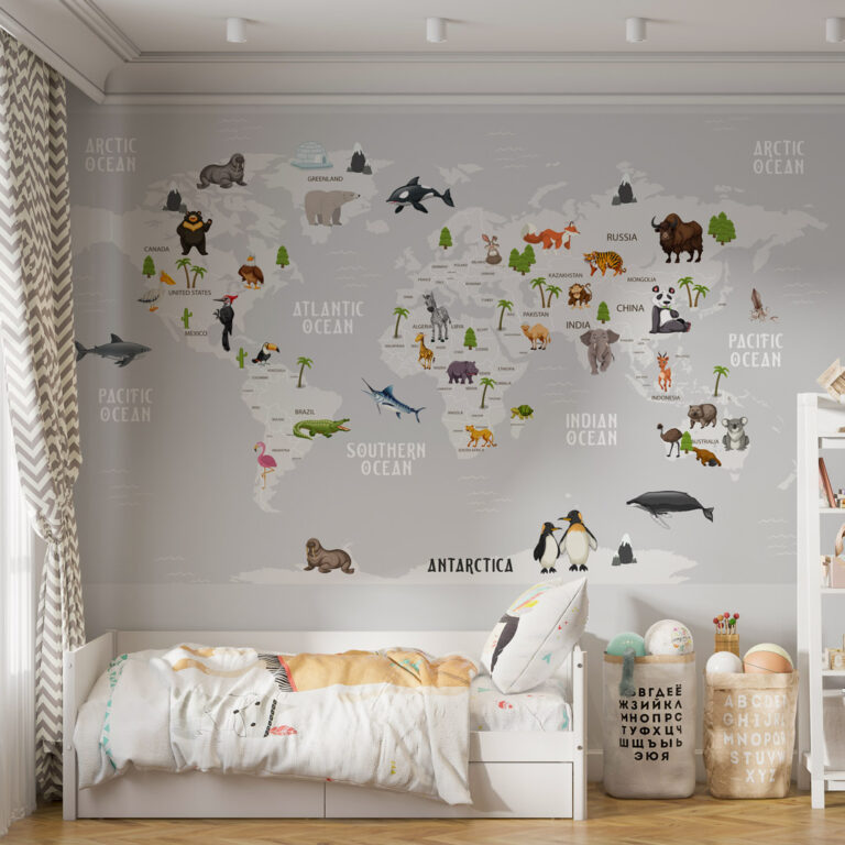 Foto tapeta karta sveta – klasičan prikaz mape