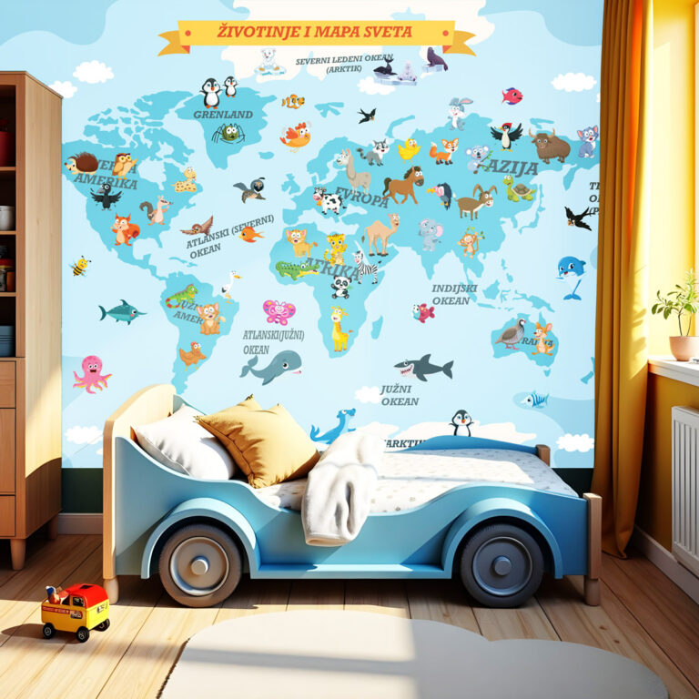 Dečija foto tapeta karta sveta – mapa sveta