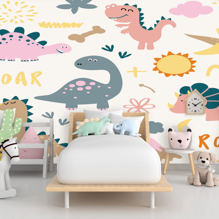 Dečija foto tapeta dinosaurusi crtani motiv