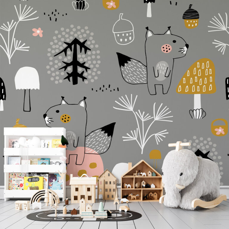 Dečija foto tapeta veverica crtani motiv