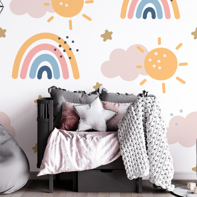 Dečiji patern duge oblaci sunce