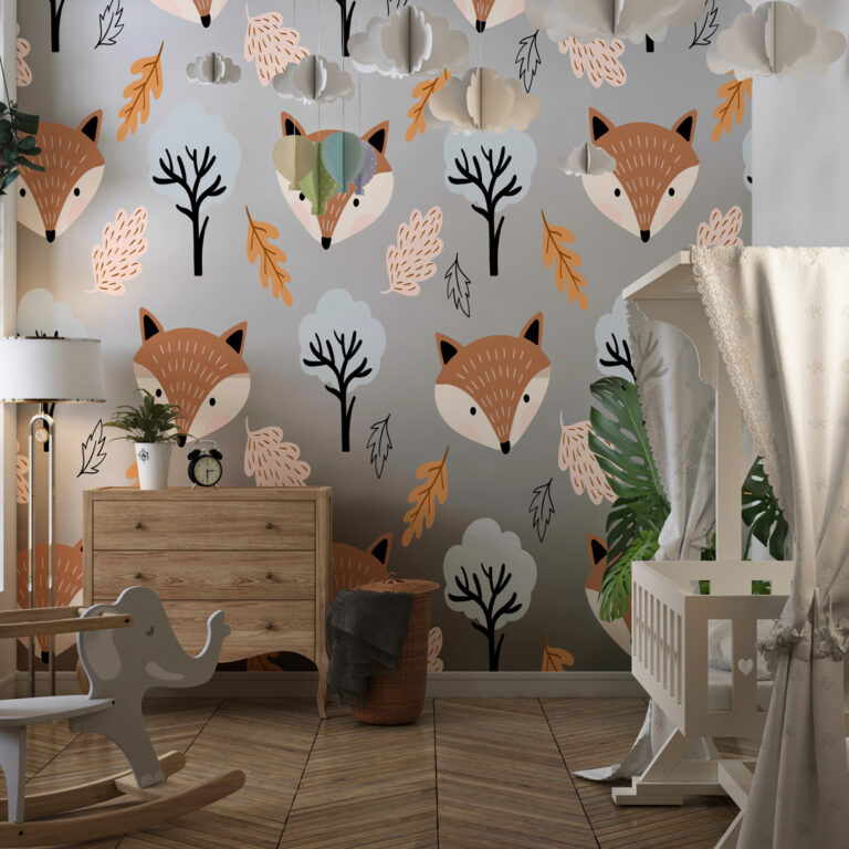 Dečiji patern šuma životinje lišće