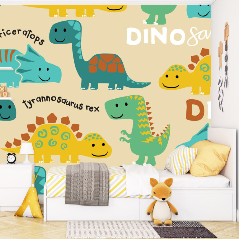Dečija foto tapeta dinosaurusi crtani motiv