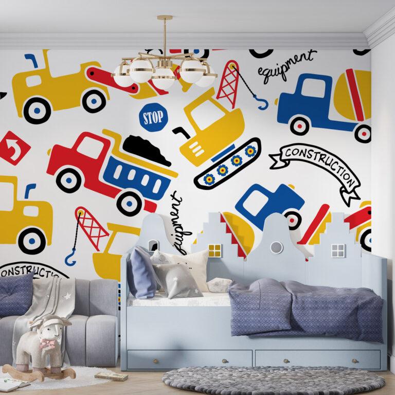 Dečija foto tapeta bageri građevinski motiv