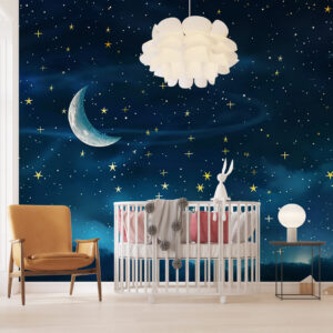 Foto tapeta oblaci i zvezde – dečija soba