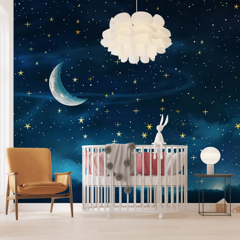 Foto tapeta oblaci i zvezde – dečija soba