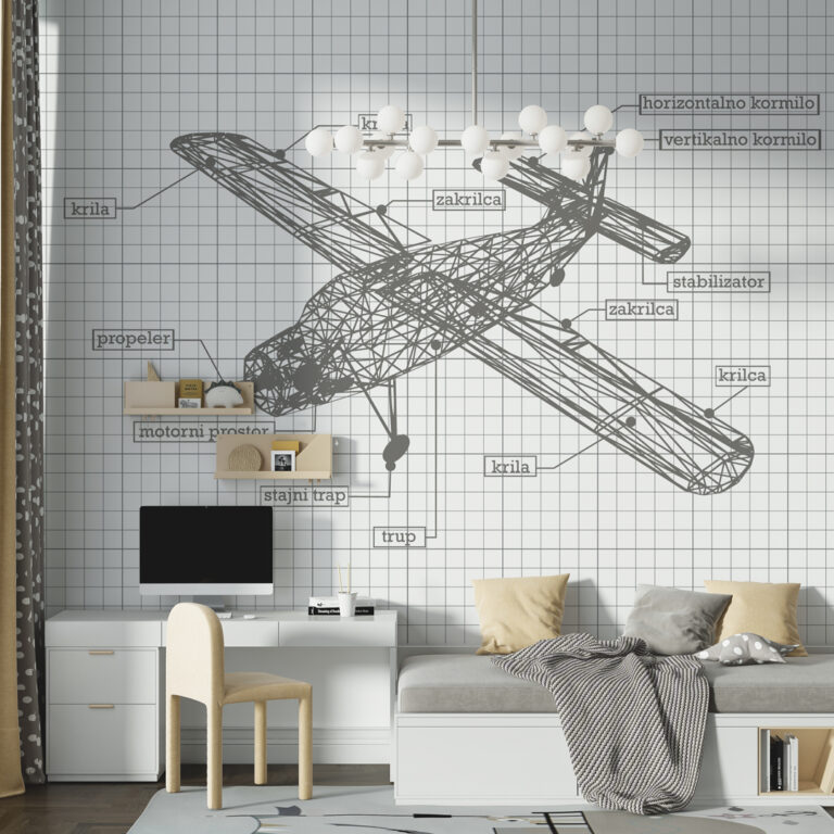 Dečija foto tapeta avion – motiv putovanja za dečiju sobu