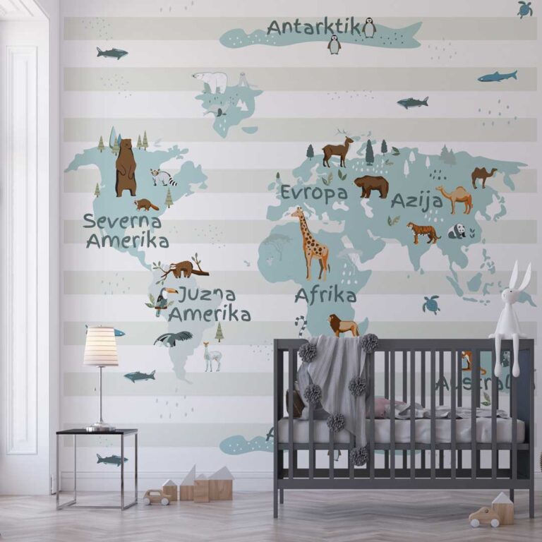 Dečija foto tapeta karta sveta – mapa sveta za zid